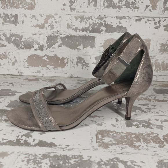 Adrianna Papell Shoes - Adrianna Papell Silver Strap Studded Open Toe Heel Sandals V125